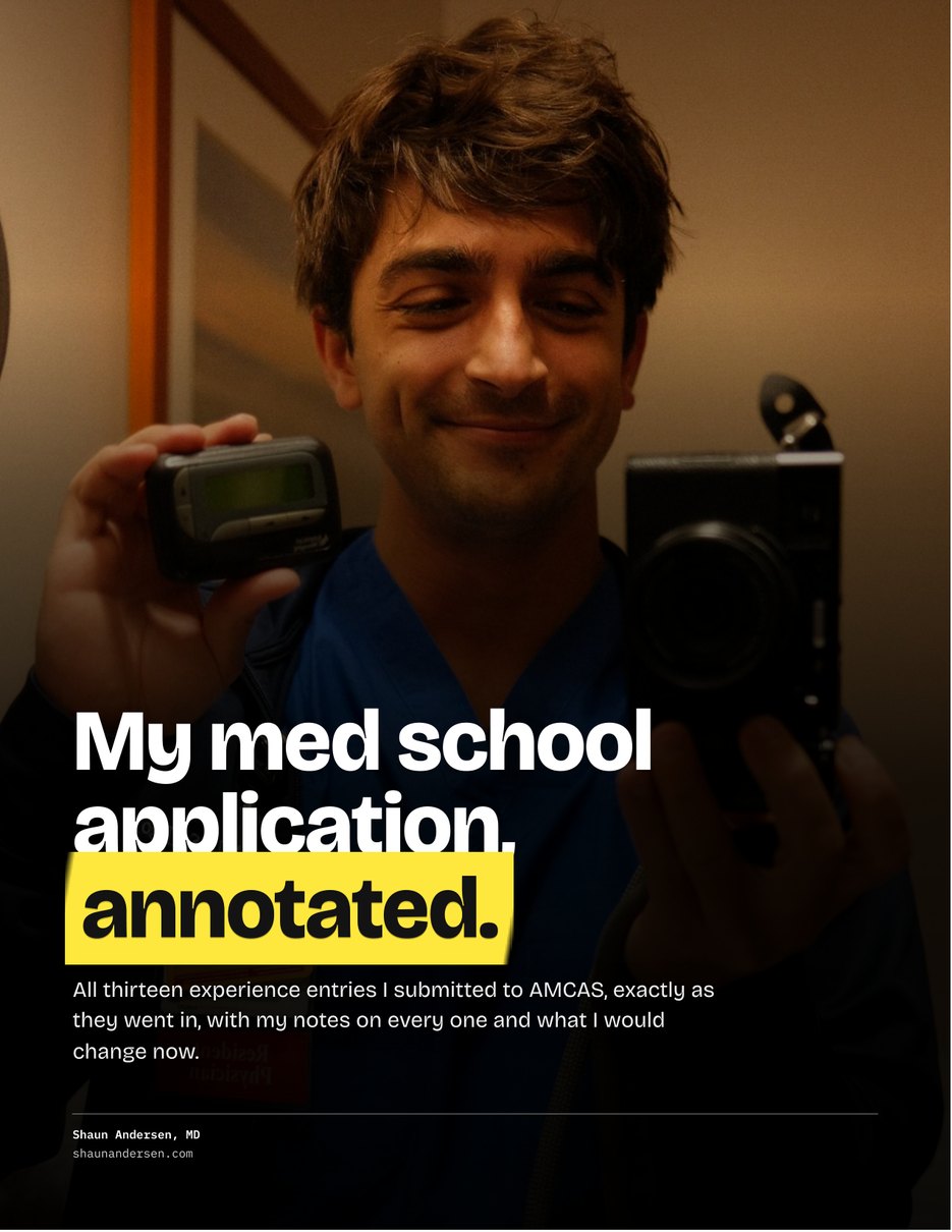 Cover of My med school application, annotated