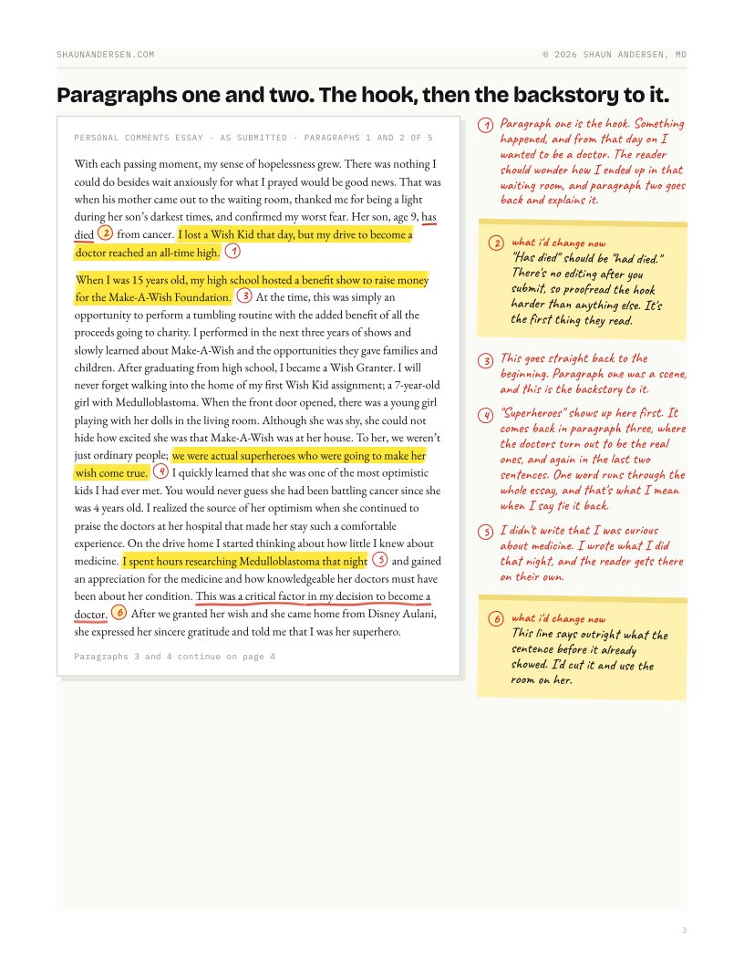 Page from the file: paragraphs one and two of the statement with numbered notes in the margin